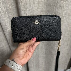 Coach Black Zip-Around Wallet
